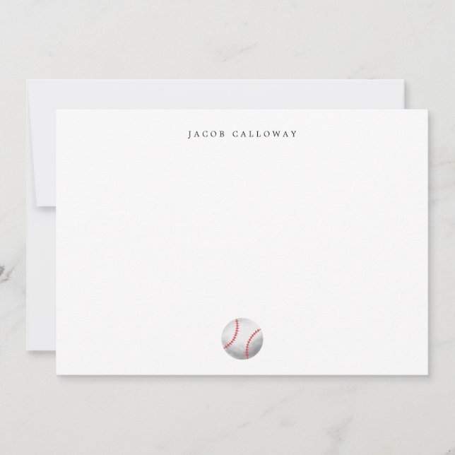 Baseball Sports Kids Personalised Thank You Card (Front)