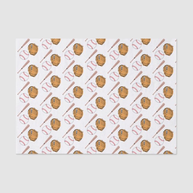 Baseball Sports Little Rookie Boy Baby Shower Tissue Paper (Front)