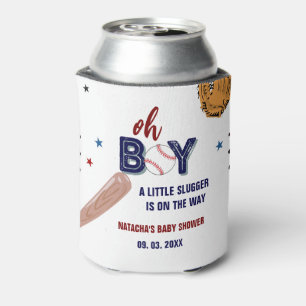 Baseball Sports Little slugger Boy Baby Shower Can Cooler