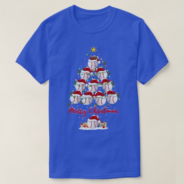 Baseball Sports Lover Matching Santa Baseball Chri T-Shirt (Design Front)