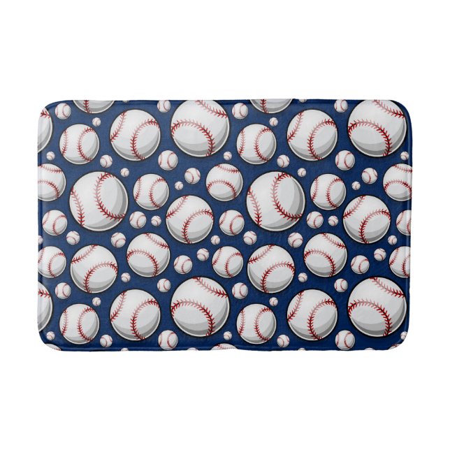Baseball Sports Pattern Bath Mat (Front)