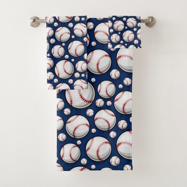 Baseball Sports Pattern Bath Towel Set (Insitu)