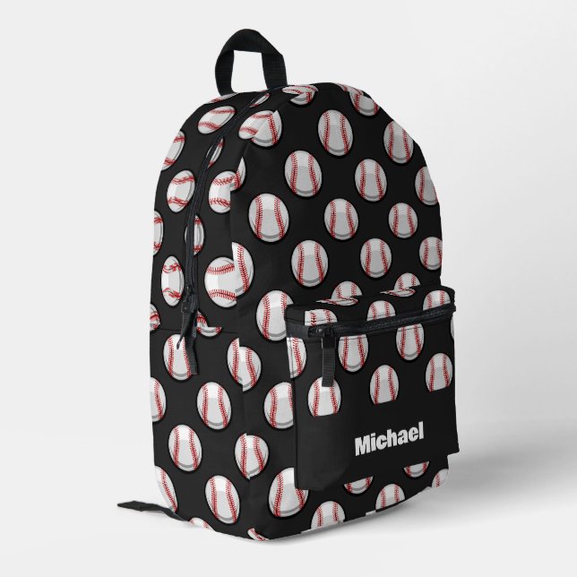 Baseball Sports Pattern Printed Backpack (Back Corner Left)