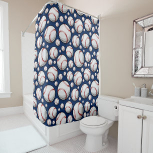 Baseball Sports Pattern Shower Curtain