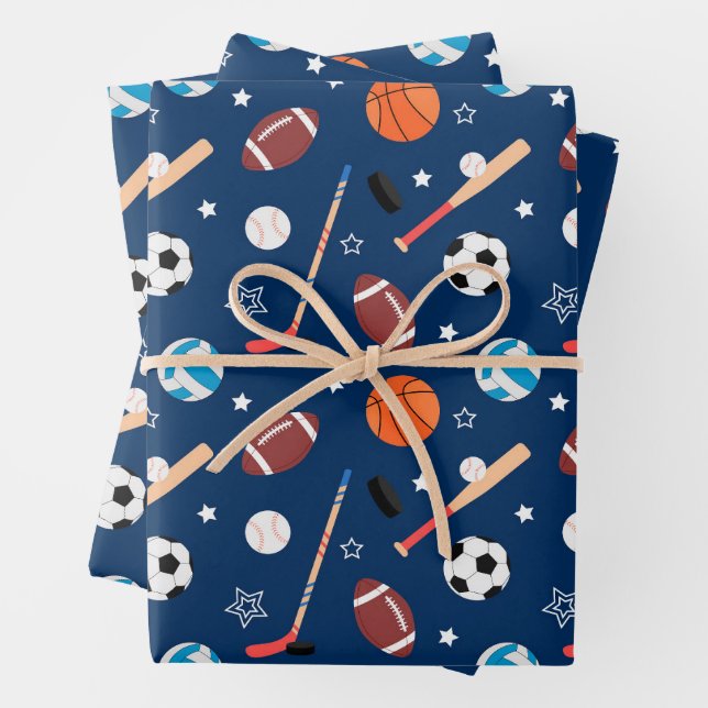 Baseball sports Pattern  Wrapping Paper Sheet (In situ)