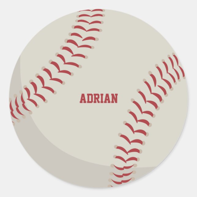 Baseball Sports Personalised  Classic Round Sticker (Front)