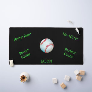 Baseball Sports Personalised Custom Name Desk Mat