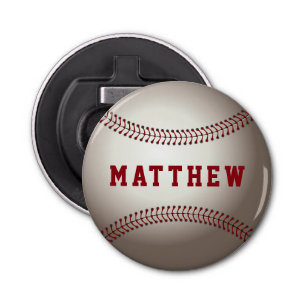 Baseball Sports Personalised Name Print Bottle Opener