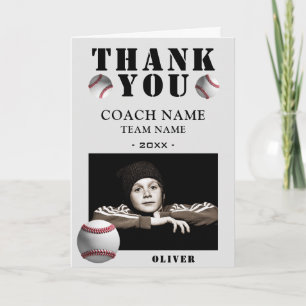 Baseball Sports Photo Coach  Thank You Card