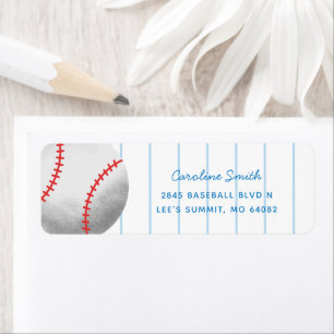 Baseball Sports Red and Blue Return Address
