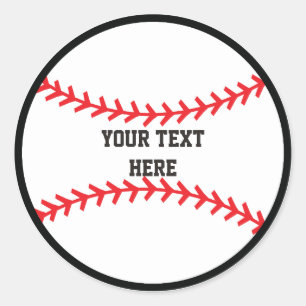 Baseball Sports Round Birthday Party Stickers