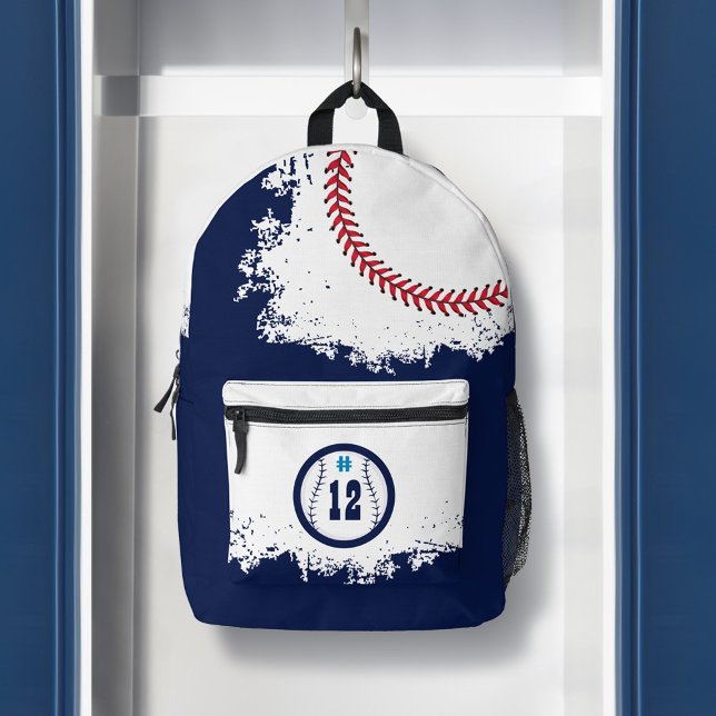 Baseball Sports Team Player Jersey Number Navy Printed Backpack (Baseball Sports Team Player Jersey Number Navy Printed Backpack)