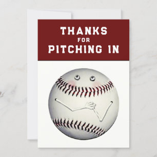 Baseball Sports Thank You Card