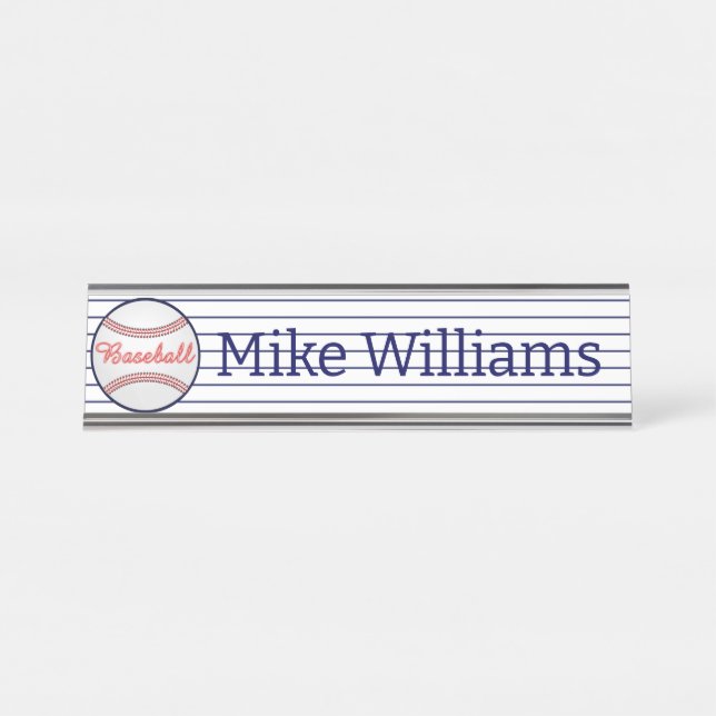 Baseball Sports Theme Name Plates Desk Signs (Front)