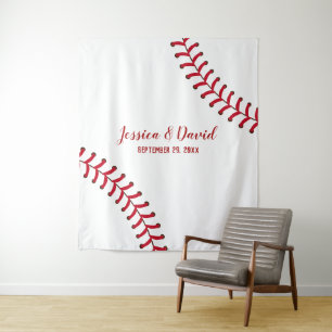 Baseball Sports Theme Wedding Backdrops Tapestry
