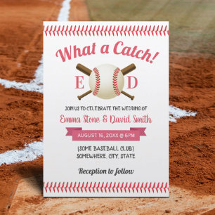 Baseball Sports Theme Wedding Invitation
