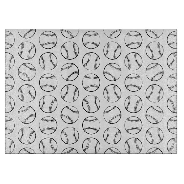 Baseball Sports Themed CUSTOM BACKGROUND COLOR Cutting Board (Front)