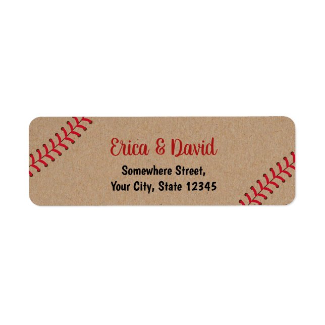 Baseball Sports Wedding Rustic Kraft (Front)