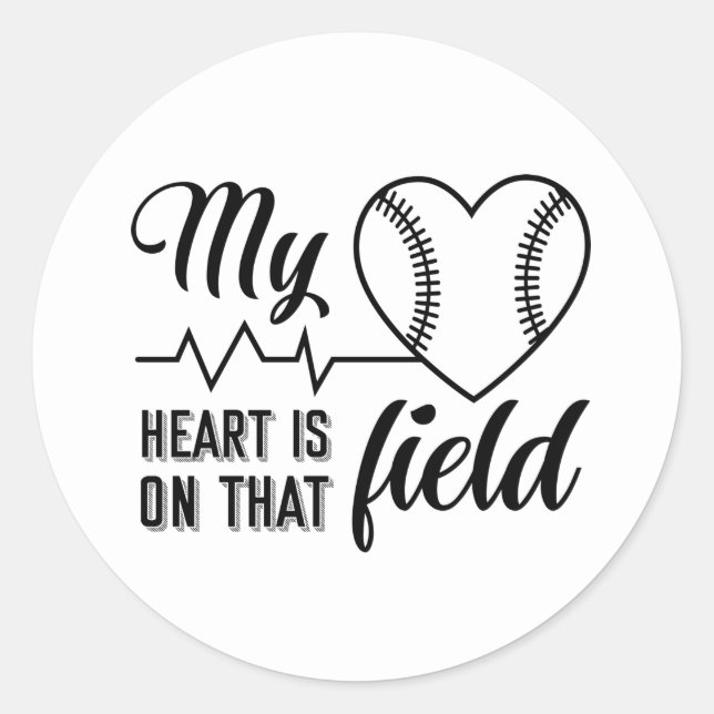 baseball sports word art classic round sticker (Front)