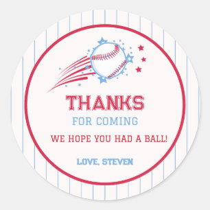 Baseball Sporty Birthday for Kids Classic Round Sticker