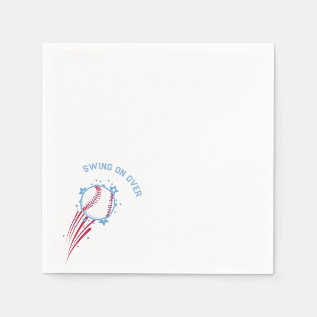 Baseball Sporty Birthday for Kids Napkin (Front)