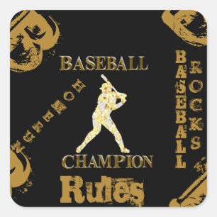 Baseball Square Sticker