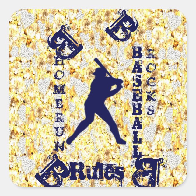 Baseball Square Sticker (Front)