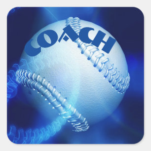 Baseball square sticker