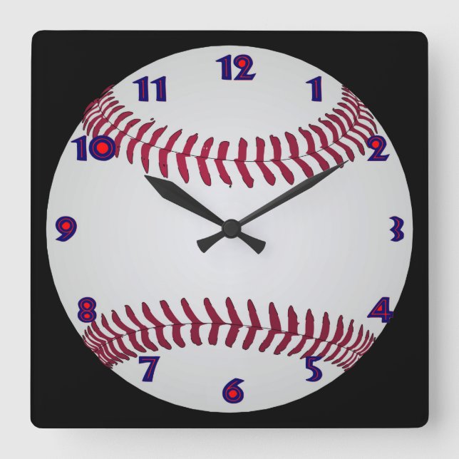 Baseball Square Wall Clock (Front)