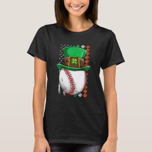 Baseball St Patricks Day Ball Leprechaun Hat Catch T-Shirt