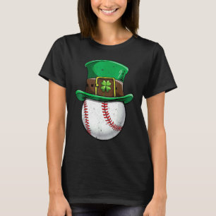 Baseball St Patricks Day Boys Men Ball Leprechaun T-Shirt