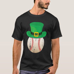 Baseball St Patricks Day Boys Men Ball Leprechaun T-Shirt