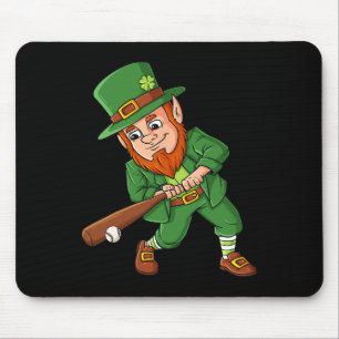 Baseball St Patricks Day Leprechaun Hitter Batter  Mouse Mat