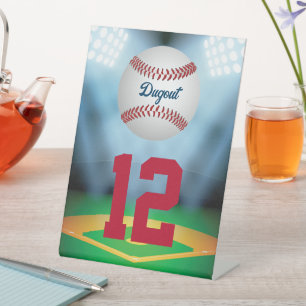 Baseball Stadium Bar Mitzvah Table Number Pedestal Sign