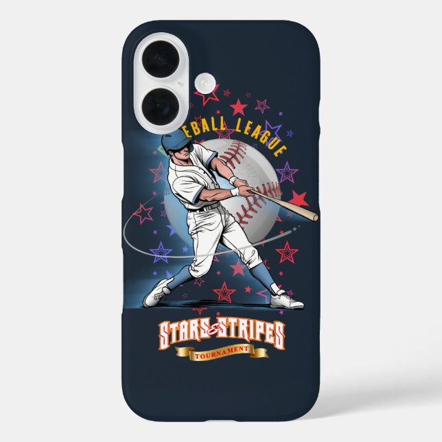 Baseball Stars & Stripes (Dark mode) | Case-Mate iPhone Case (Back)