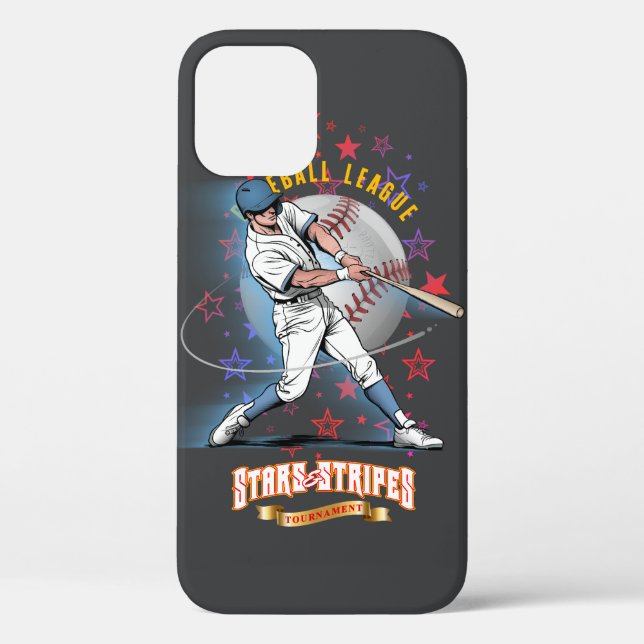 Baseball Stars & Stripes (Dark mode) | Case-Mate iPhone Case (Back)
