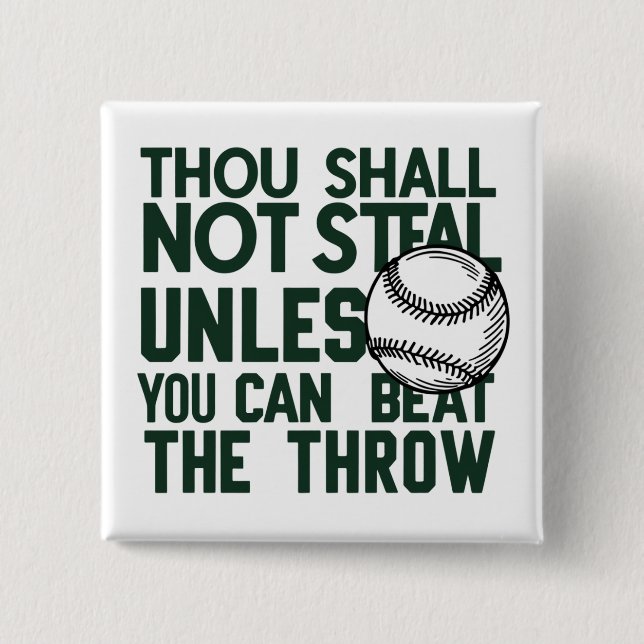 Baseball Stealing Humour Shirt 15 Cm Square Badge (Front)