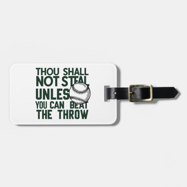 Baseball Stealing Humour Shirt Luggage Tag (Front Horizontal)