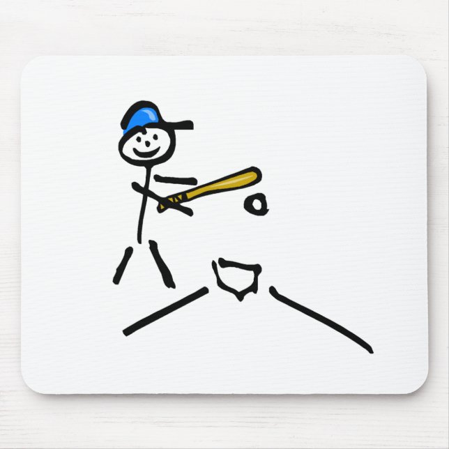 Baseball Stick Figure Mouse Mat (Front)