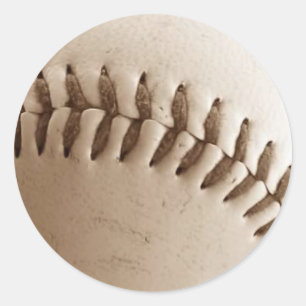 Baseball Stitches Classic Round Sticker