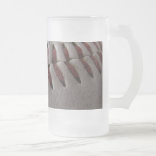 Baseball Stitches Frosted Glass Beer Mug
