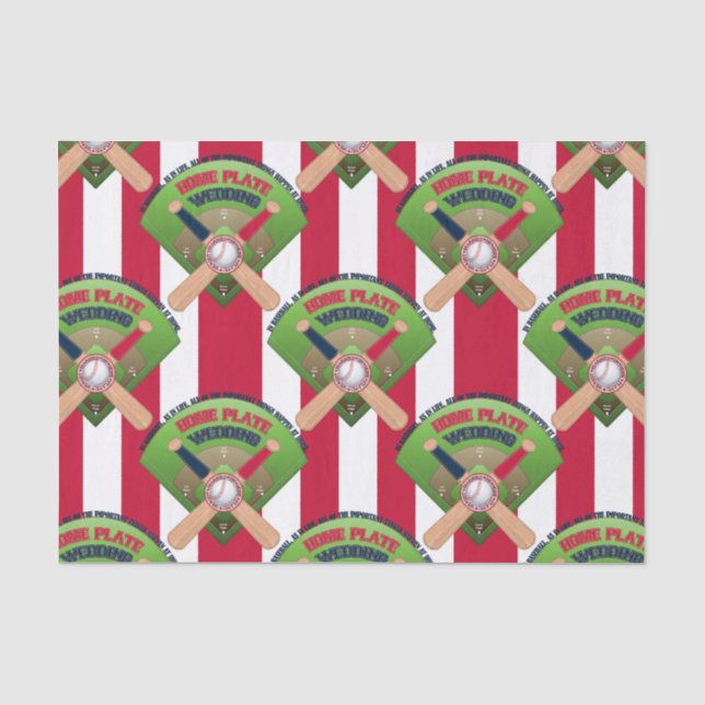 Baseball Stitches Home Plate Wedding 1-TISSUE WRAP Tissue Paper (Front)