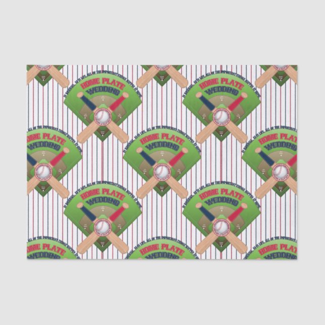 Baseball Stitches Home Plate Wedding 4-TISSUE WRAP Tissue Paper (Front)