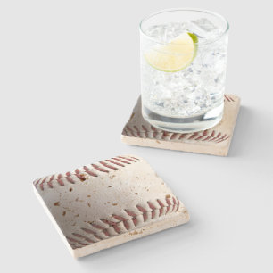 Baseball Stitches Sports Photography Stone Coaster
