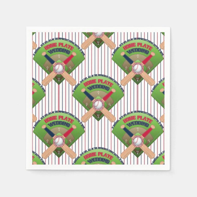 Baseball Stitches, We Got Married 4-PAPER NAPKINS (Front)