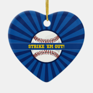 Baseball Strike "Em Out Ceramic Tree Decoration