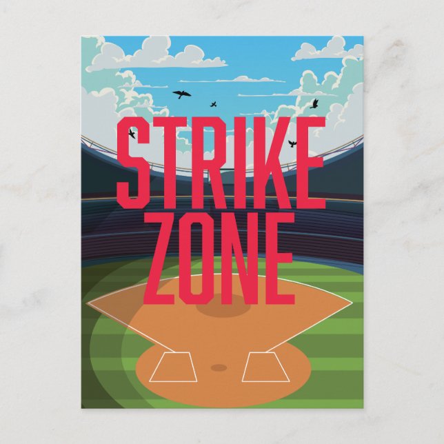 Baseball Strike Zone Holiday Postcard (Front)