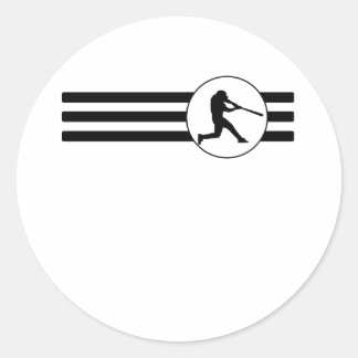Baseball Stripes Classic Round Sticker