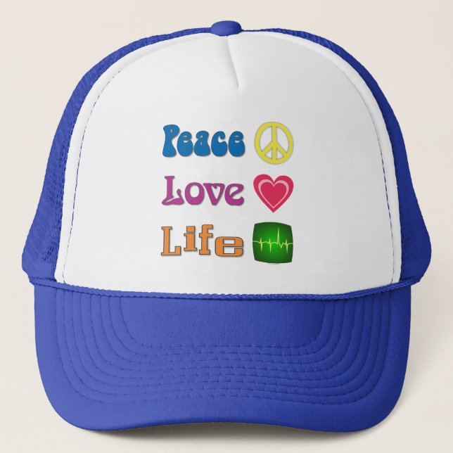 Baseball-style hat to promote life, & more. (Front)