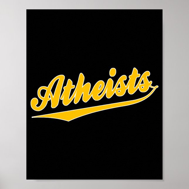 Baseball Style Team Atheist T Shirt  Poster (Front)